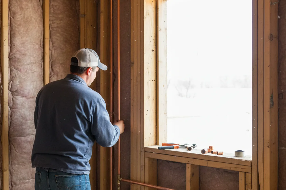 Licensed plumber running new copper supply lines in a Totowa home